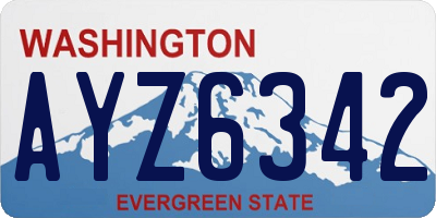 WA license plate AYZ6342