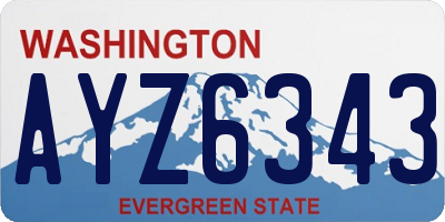 WA license plate AYZ6343