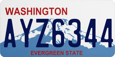 WA license plate AYZ6344