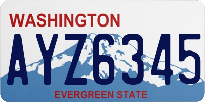 WA license plate AYZ6345