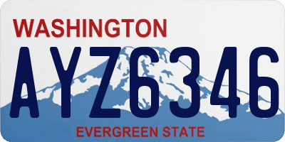 WA license plate AYZ6346