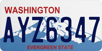 WA license plate AYZ6347