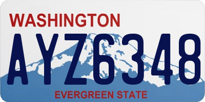 WA license plate AYZ6348