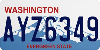 WA license plate AYZ6349