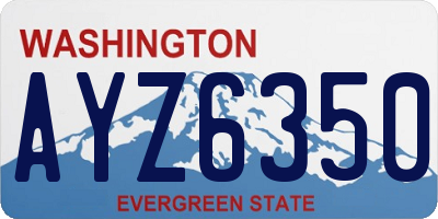 WA license plate AYZ6350