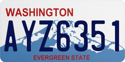 WA license plate AYZ6351