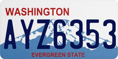 WA license plate AYZ6353