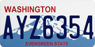 WA license plate AYZ6354