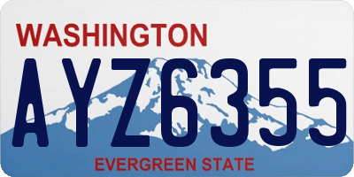 WA license plate AYZ6355