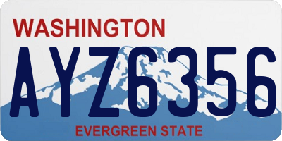 WA license plate AYZ6356