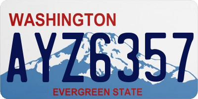 WA license plate AYZ6357