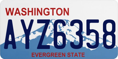 WA license plate AYZ6358