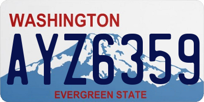 WA license plate AYZ6359