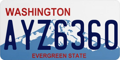 WA license plate AYZ6360