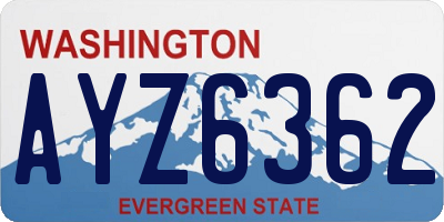 WA license plate AYZ6362