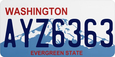 WA license plate AYZ6363