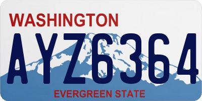 WA license plate AYZ6364