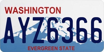 WA license plate AYZ6366