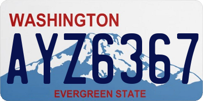 WA license plate AYZ6367