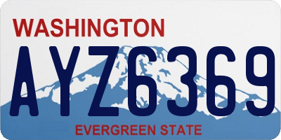 WA license plate AYZ6369