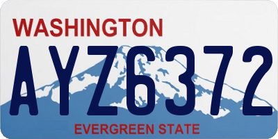 WA license plate AYZ6372