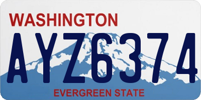 WA license plate AYZ6374