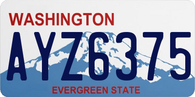 WA license plate AYZ6375