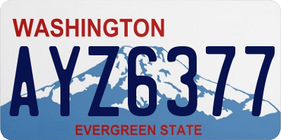 WA license plate AYZ6377