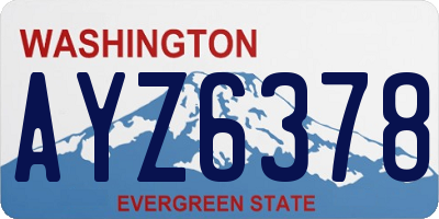 WA license plate AYZ6378