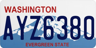 WA license plate AYZ6380