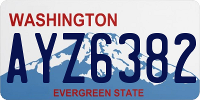 WA license plate AYZ6382