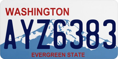 WA license plate AYZ6383