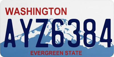 WA license plate AYZ6384