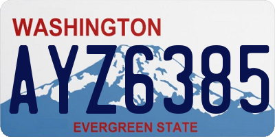 WA license plate AYZ6385