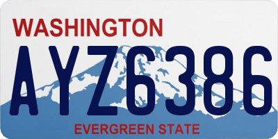 WA license plate AYZ6386