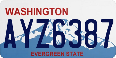 WA license plate AYZ6387