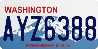 WA license plate AYZ6388