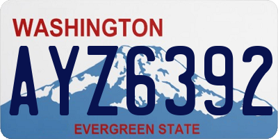 WA license plate AYZ6392