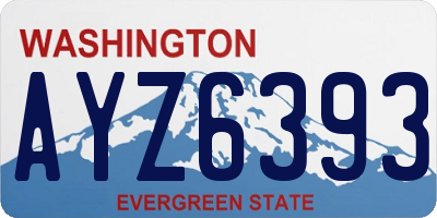 WA license plate AYZ6393