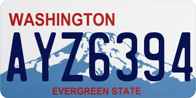 WA license plate AYZ6394