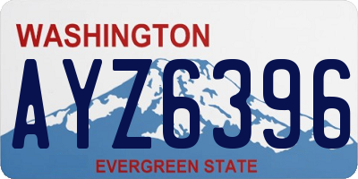 WA license plate AYZ6396