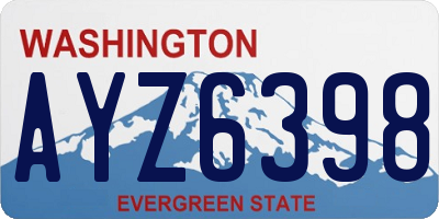 WA license plate AYZ6398