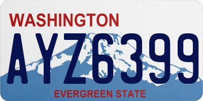 WA license plate AYZ6399