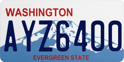 WA license plate AYZ6400