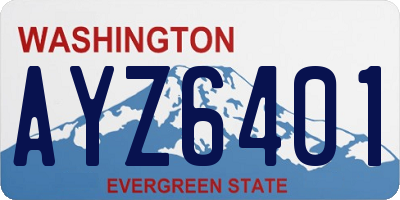 WA license plate AYZ6401