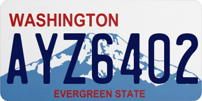 WA license plate AYZ6402