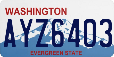 WA license plate AYZ6403