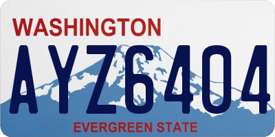 WA license plate AYZ6404