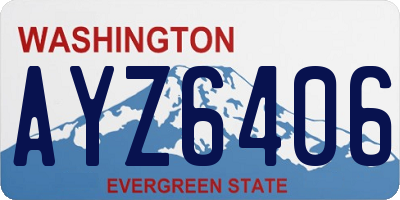 WA license plate AYZ6406