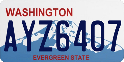 WA license plate AYZ6407